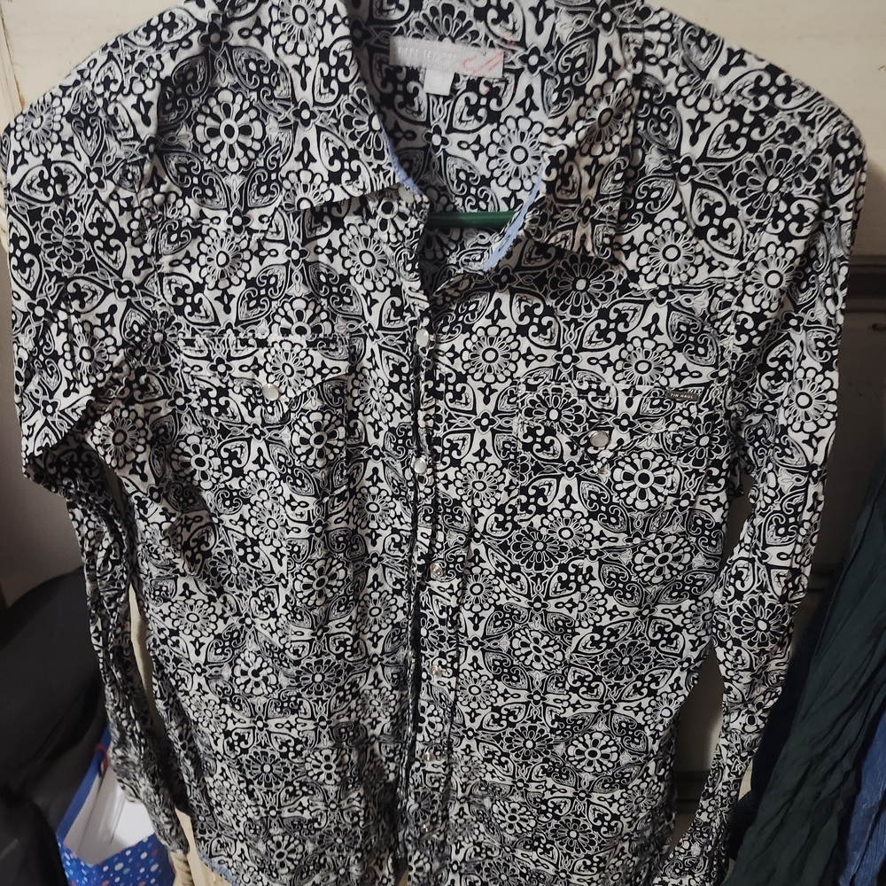 Tin Haul Black and White Button Down Shirt